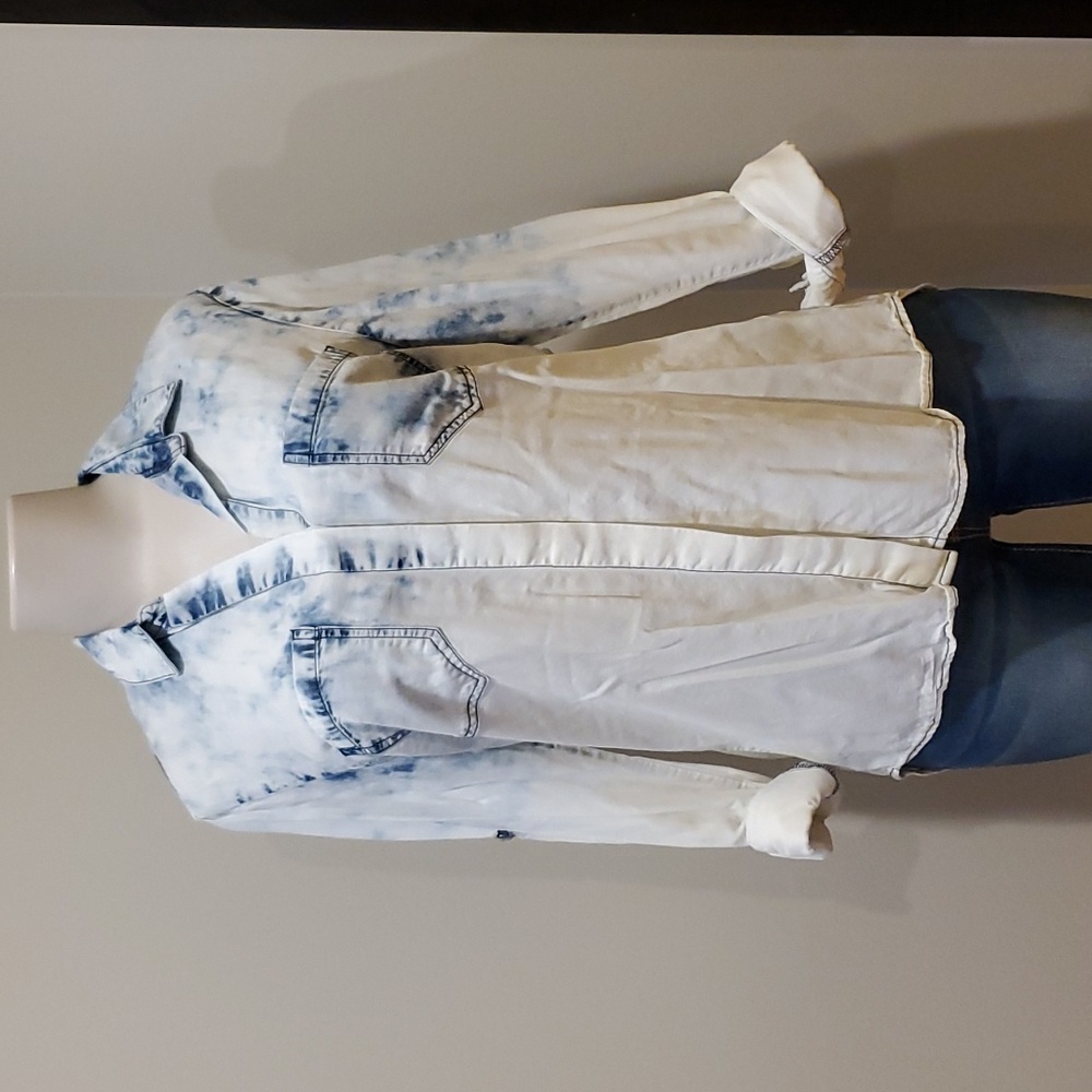 Acid wash denim shirt